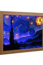 Van Gogh Starry Sky 3D light wooden frame